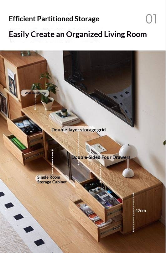 Oak Solid Wood Original Wood Style TV Cabinet