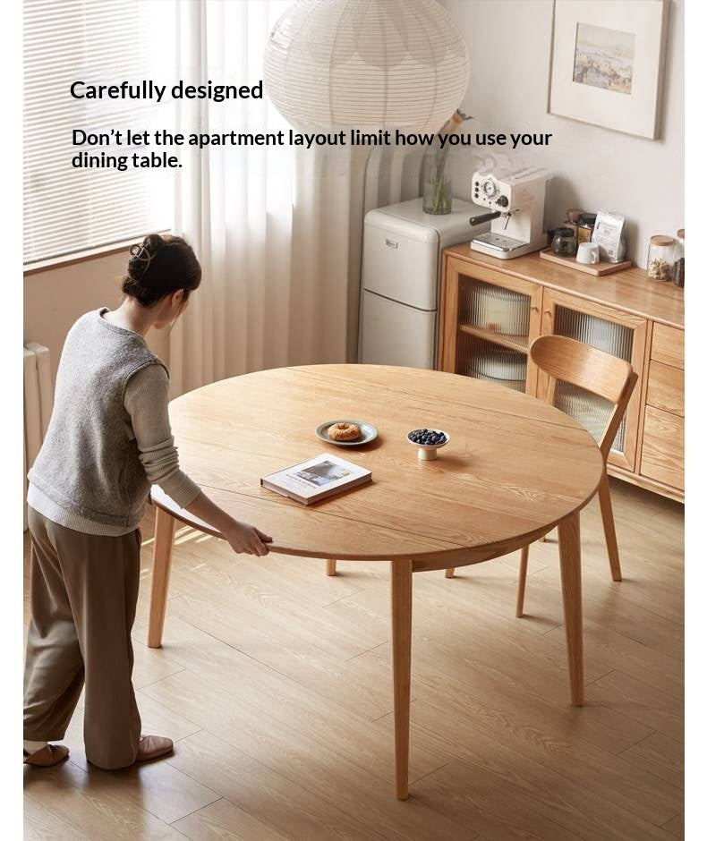 Oak Solid Wood Folding Dining Table