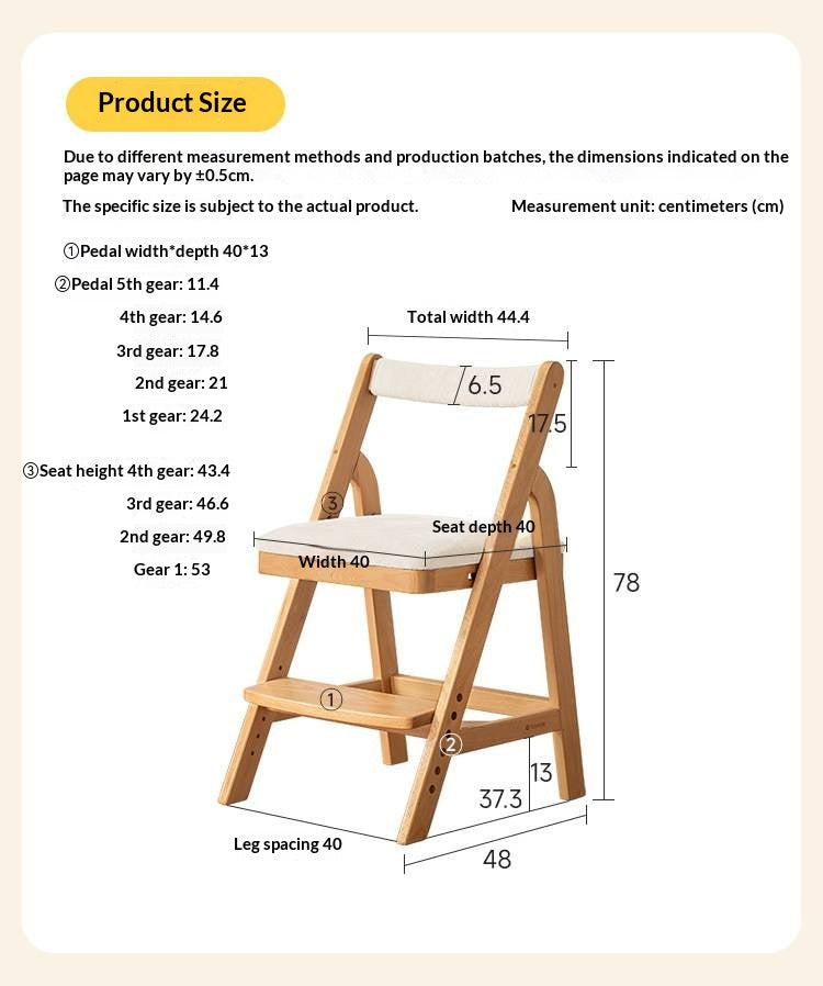Beech Solid Wood Adjustable Kids Lift Chair
