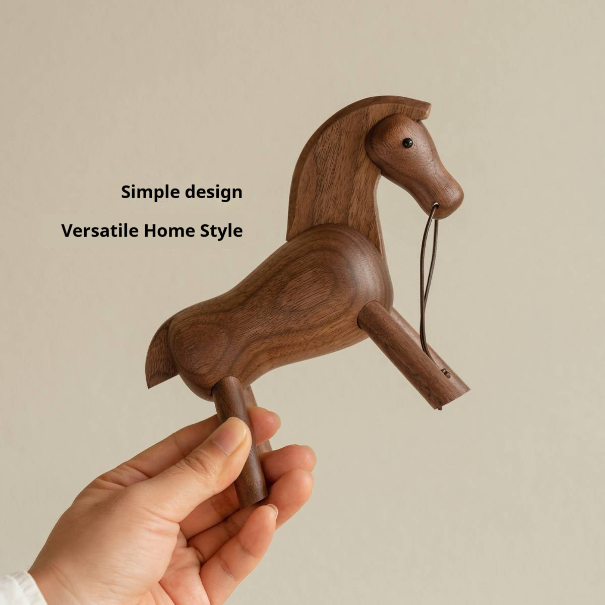 Black Walnut Solid Wood Nordic Style Animal Figurines for Wall Hanging