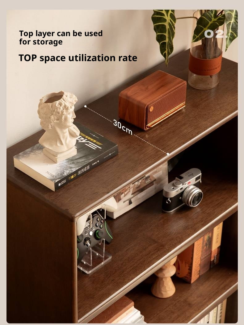 Solid Rubberwood Modern Bookcase