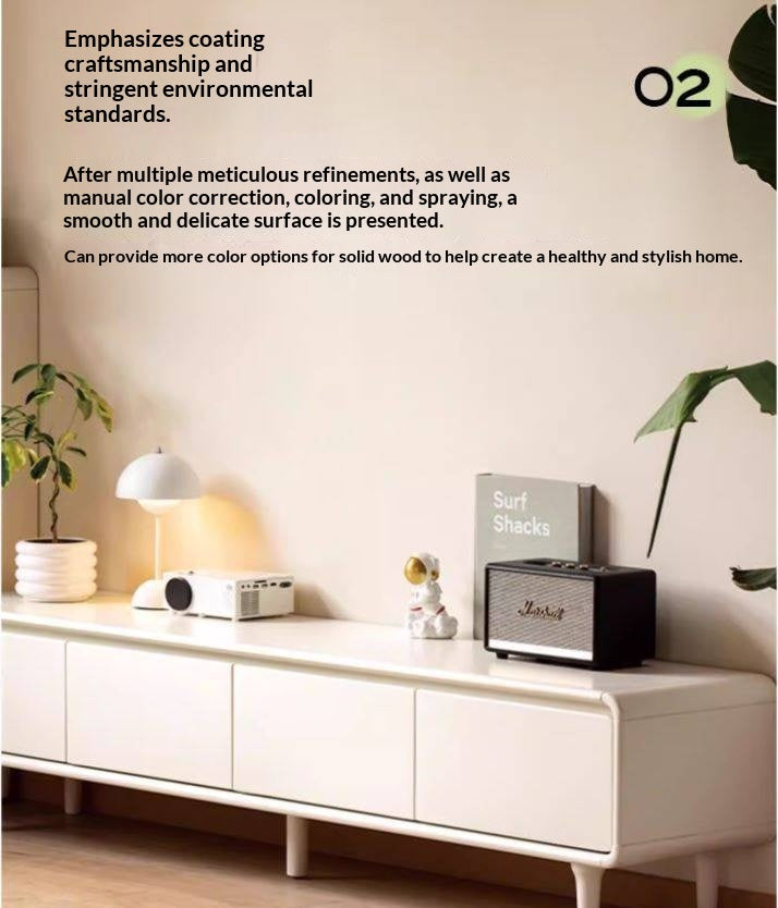 Solid RubberWood French Cream Style TV Cabinet.