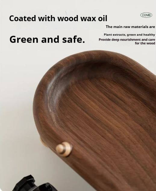 Black Walnut Solid Wood Tray for Snacks, Desserts, and Jewelry Storage