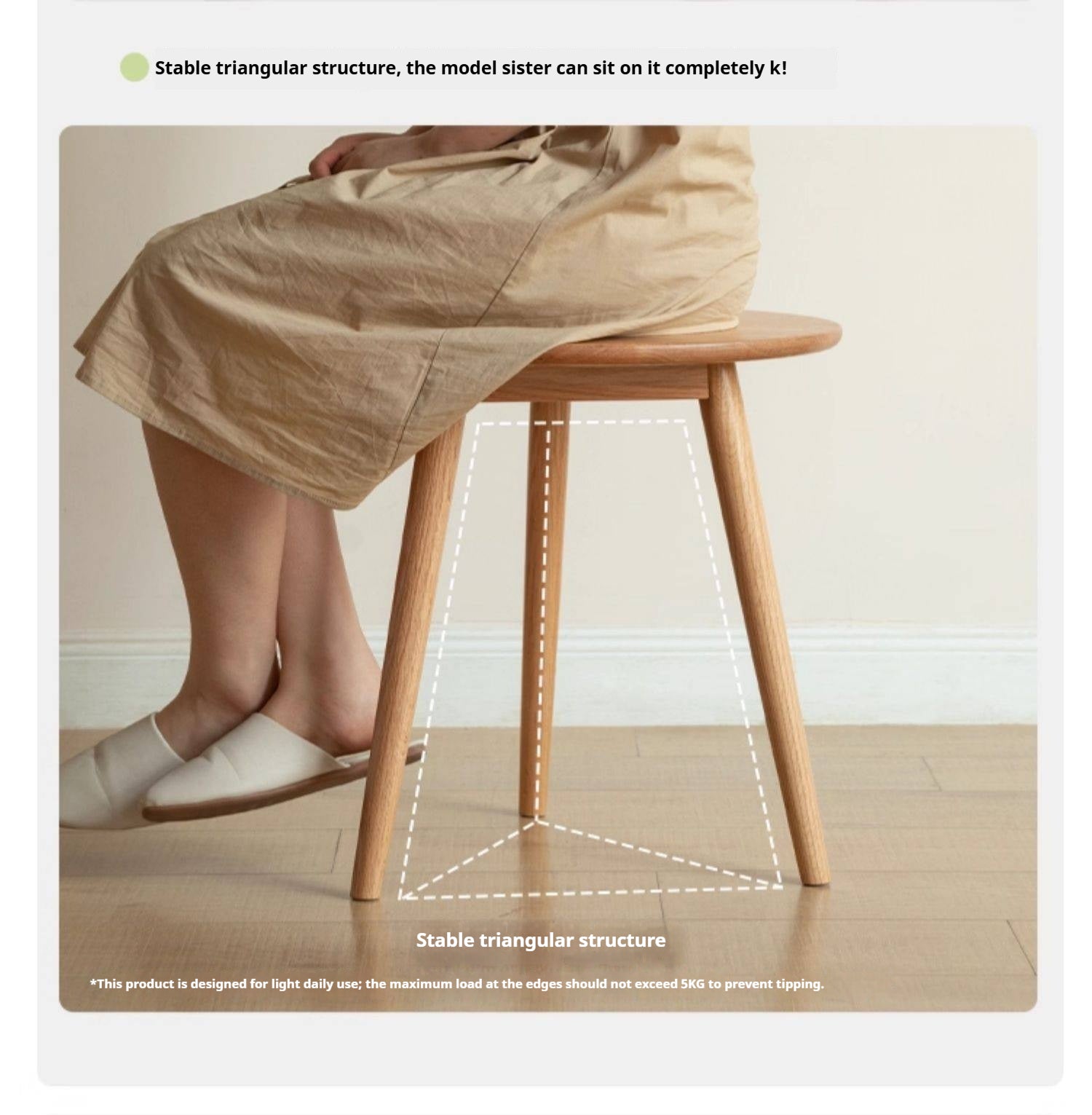 Oak, Solid RubberWood Nordic Style Side Table