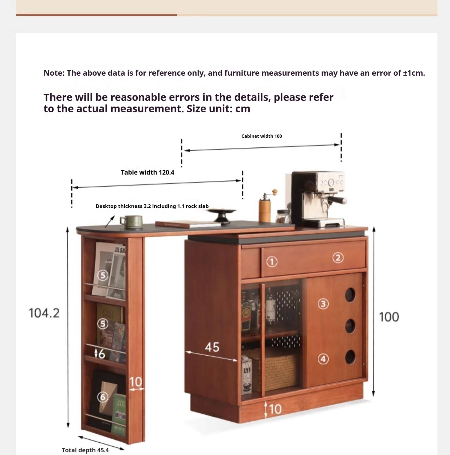 Tulipwood Solid Wood Vintage Style Stone Slab Bar Table