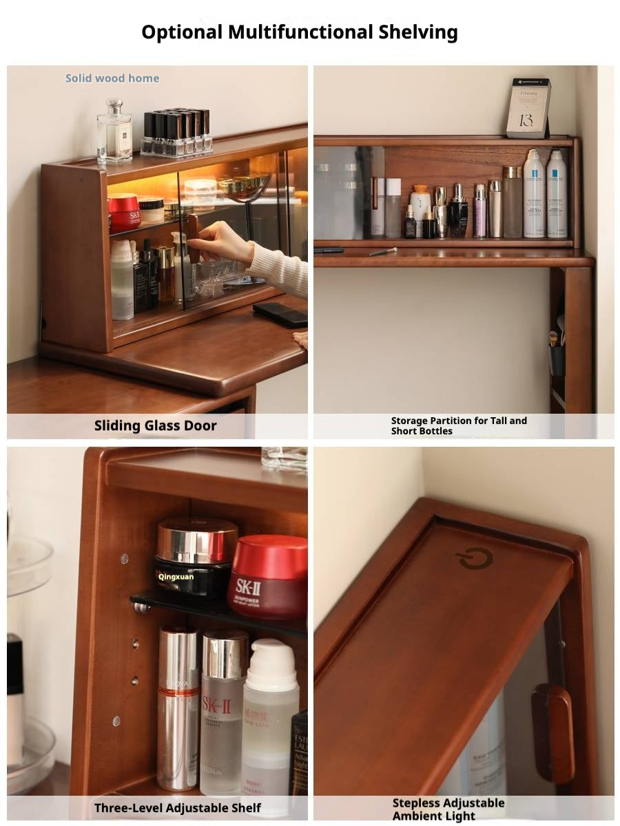 Pine Solid Wood Makeup Desk.