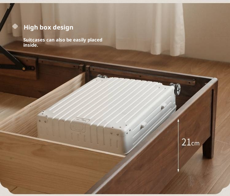 Black Walnut Solid Wood Light Luxury Box Bed