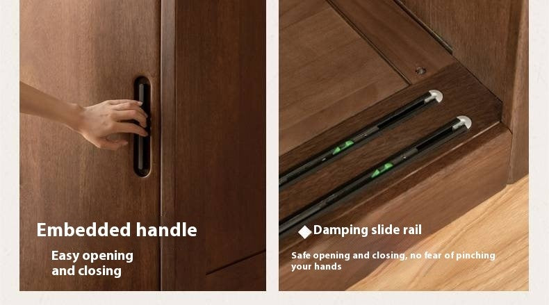 Golden Sandalwood Solid Wood Wardrobe