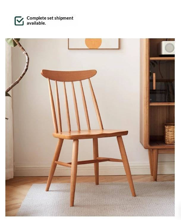 Set 4 pcs Cherry Solid Wood Modern Minimalist Nordic Style Backrest Chair