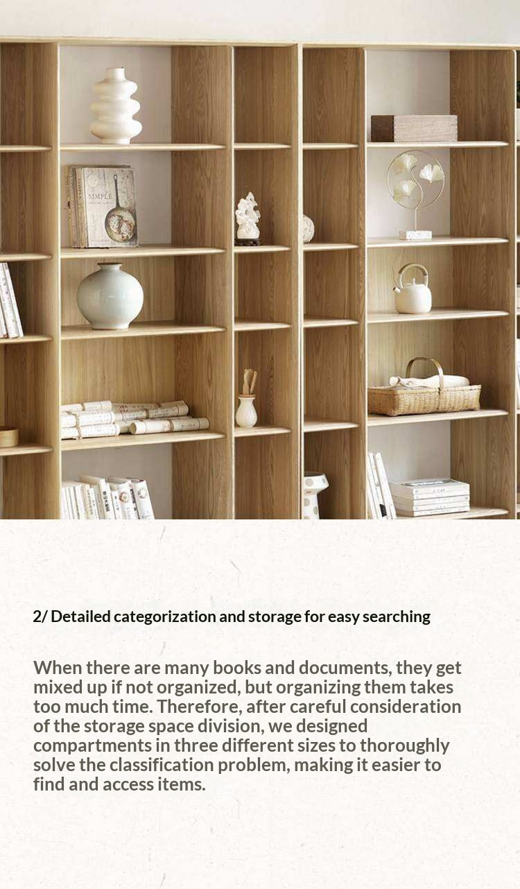 Ash Solid Wood Combination Bookcase Bookshelf<