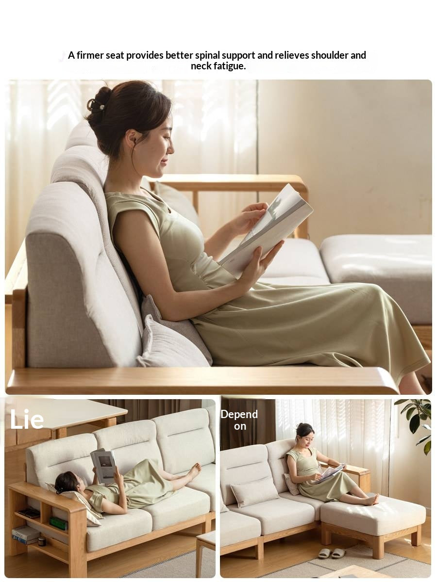 Oak Solid Wood Sectional Sofa-two colors available
