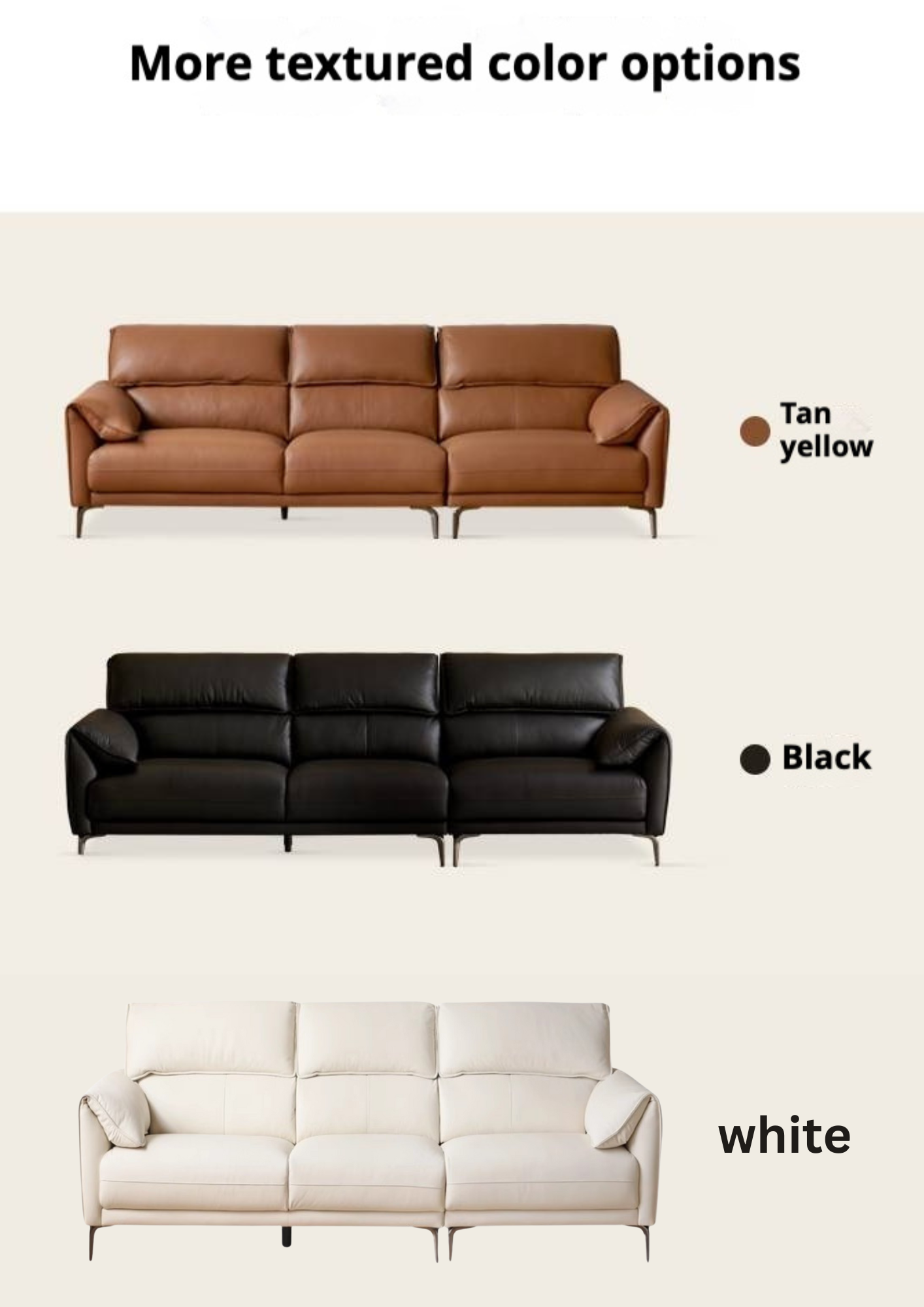 First Layer Cowhide Leather Goose Down Sofa.