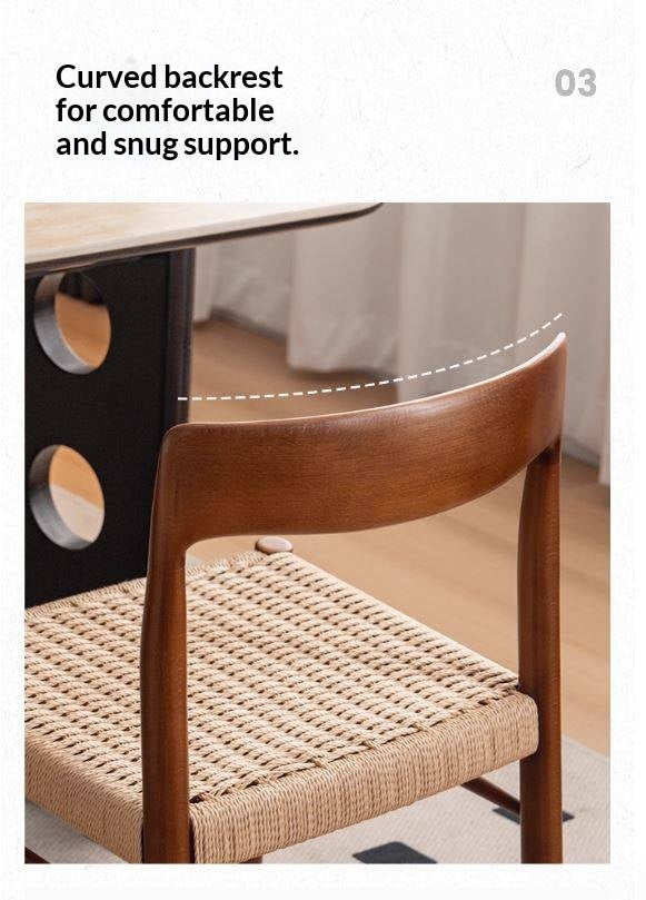 Set 4 pcs Ash, Beech, Cherry Solid Wood Dining Rope Chair