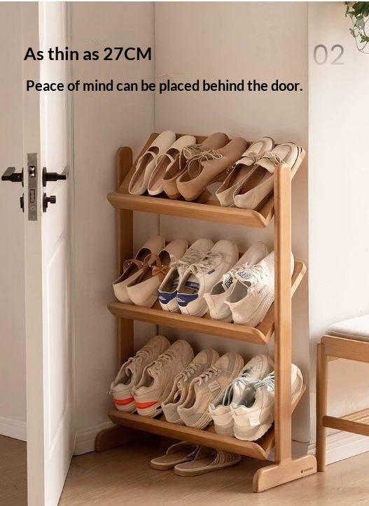 Beech Solid Wood Multi Layer Ultra Thin Shoe Racks