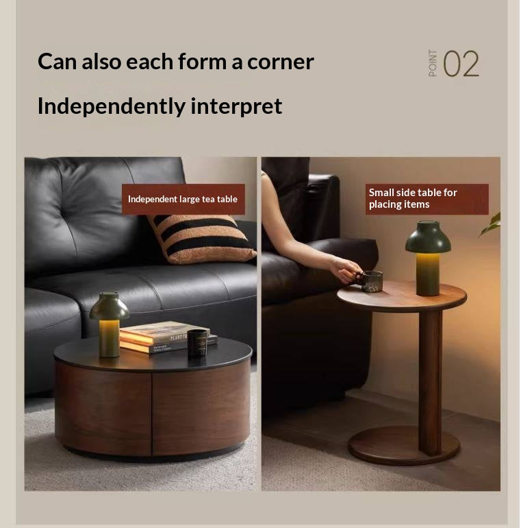 North American Black Walnut Solid Wood Italian Light Luxury Style Coffee Table