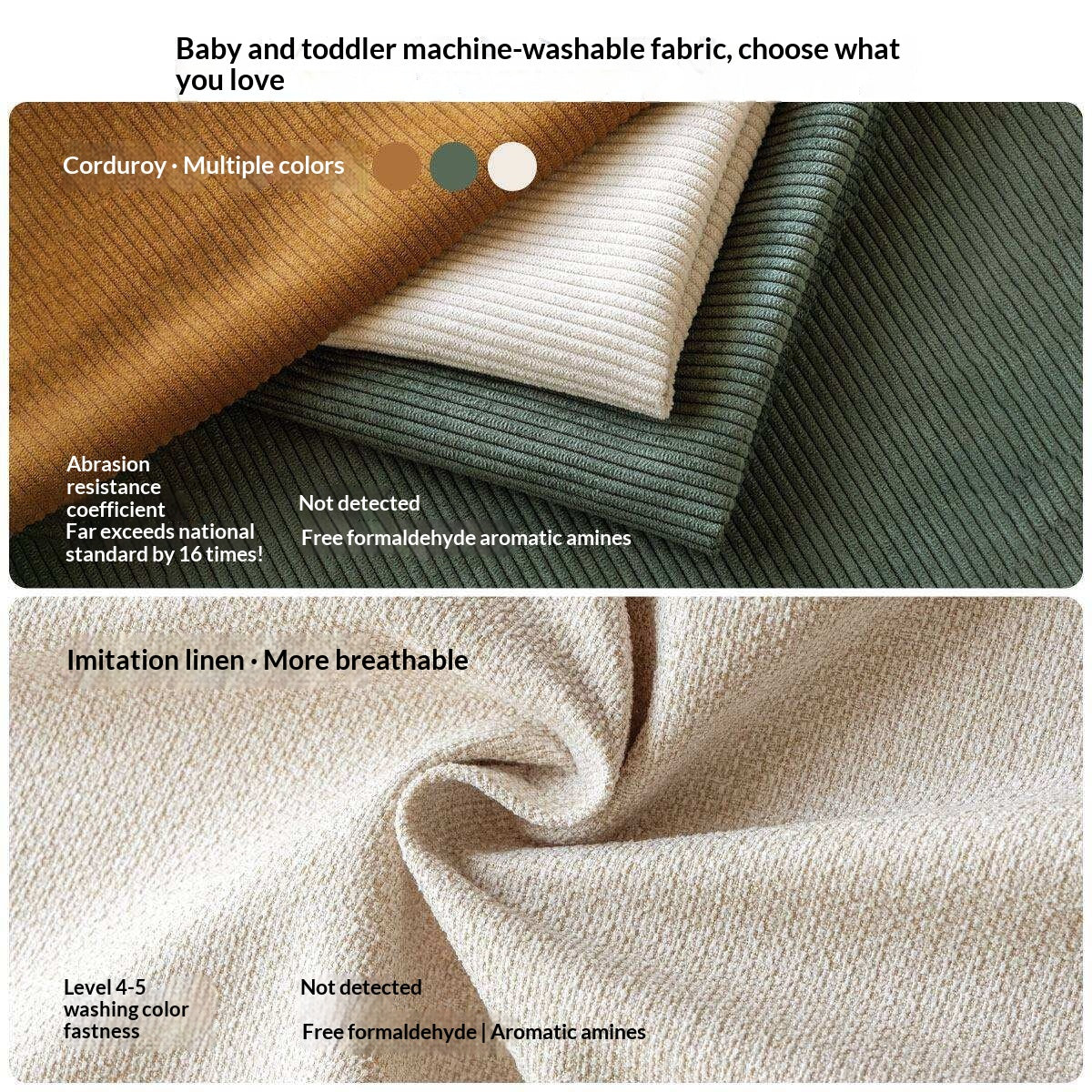 Fabric High Back Straight Sofa Modern