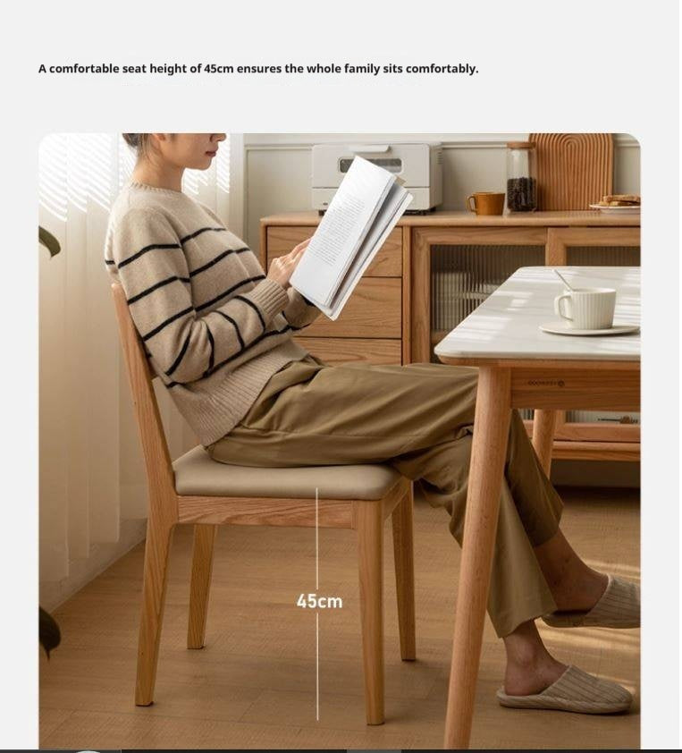 4 pcs set Oak Solid Wood Soft Packed Dining Chair