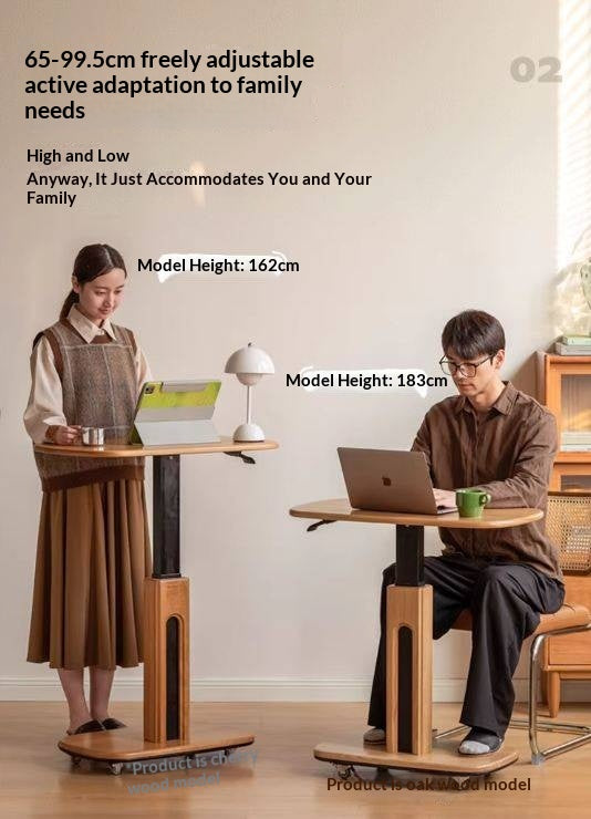 Cherry, Oak Solid Wood Lift Side Table