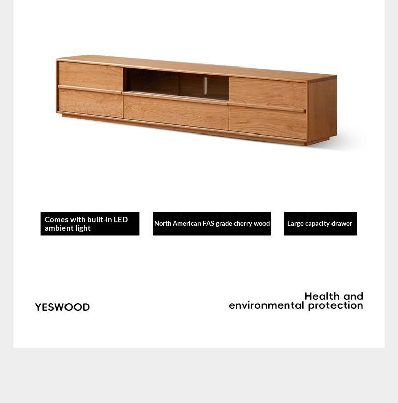 Cherry Solid Wood Modern Simple Floor TV Stand