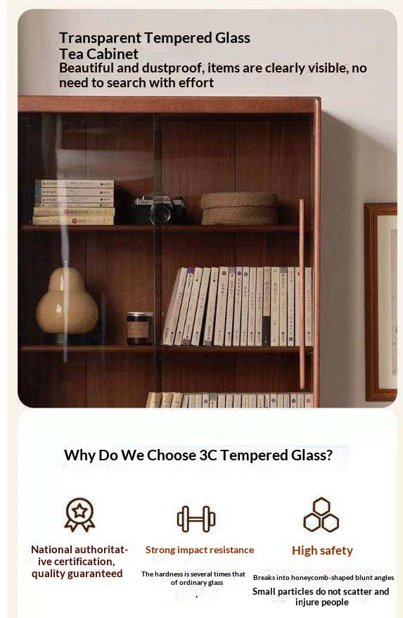 Solid Rubbewood Bookcase Household Storage.