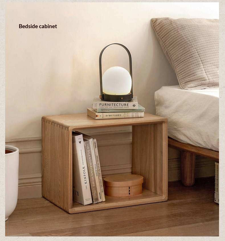 Black Walnut, Oak Solid Wood Small Combination Bookcase.