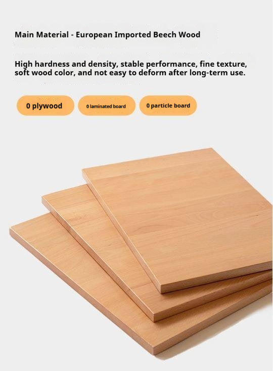 Beech Solid Wood Office Desk Storage Rack Integrated