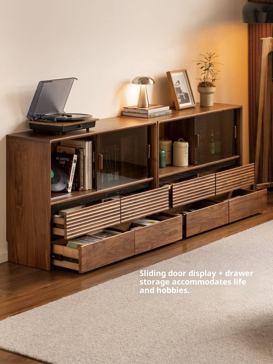 Black Walnut Solid Wood Italian Light Luxury Bookcase