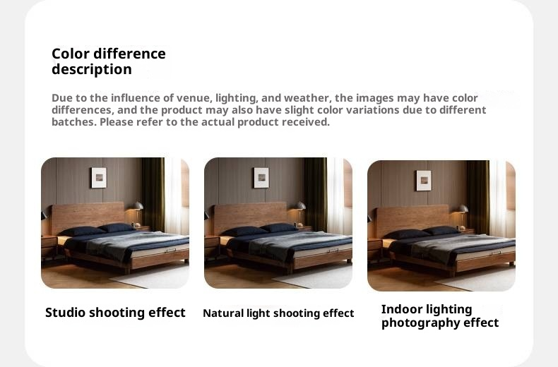 Black Walnut Solid Wood Modern Minimalist Bed