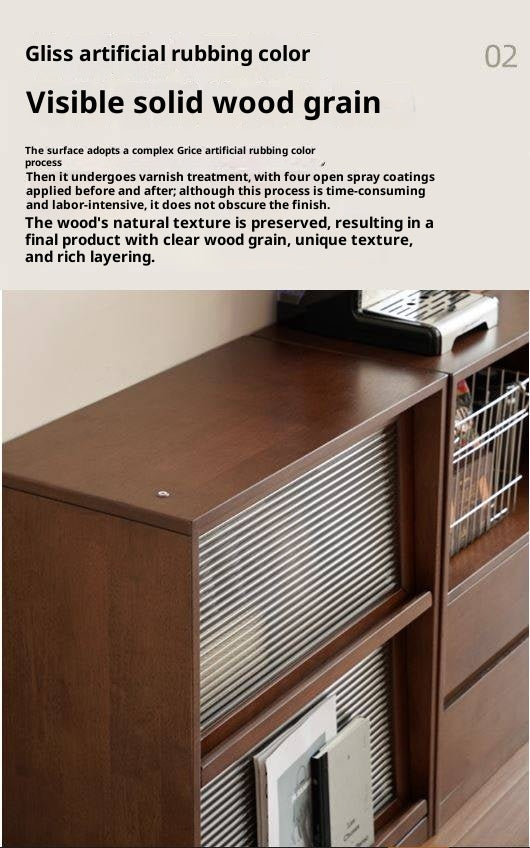 Solid Rubberwood Wall-Mounted Combination Bookcase