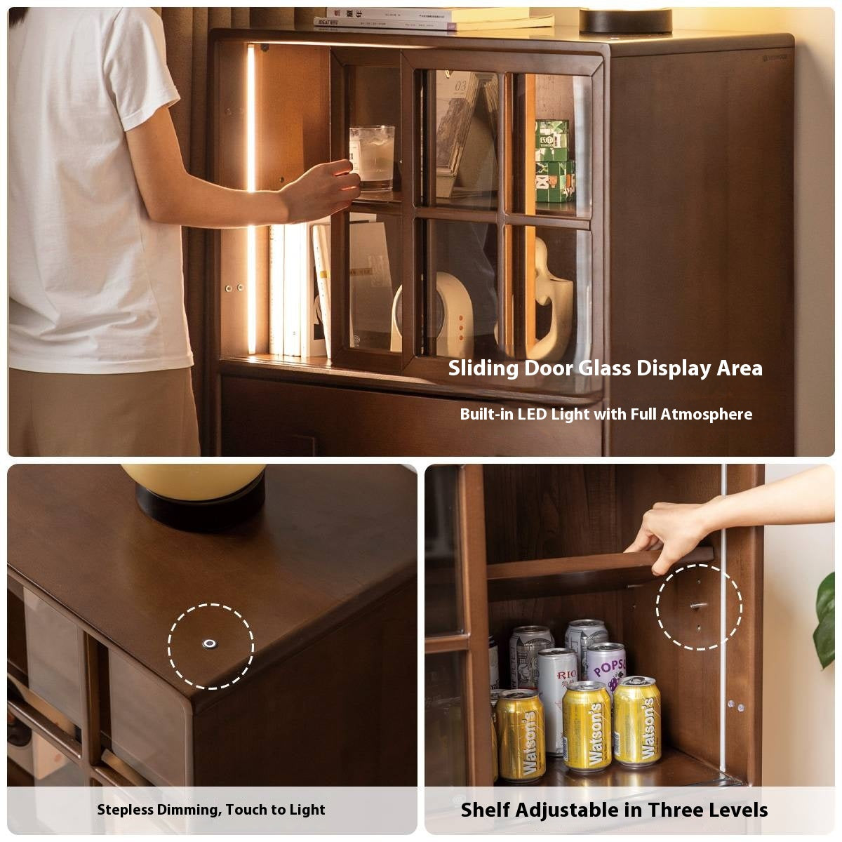 Beech Solid Wood Modern Side Cabinet