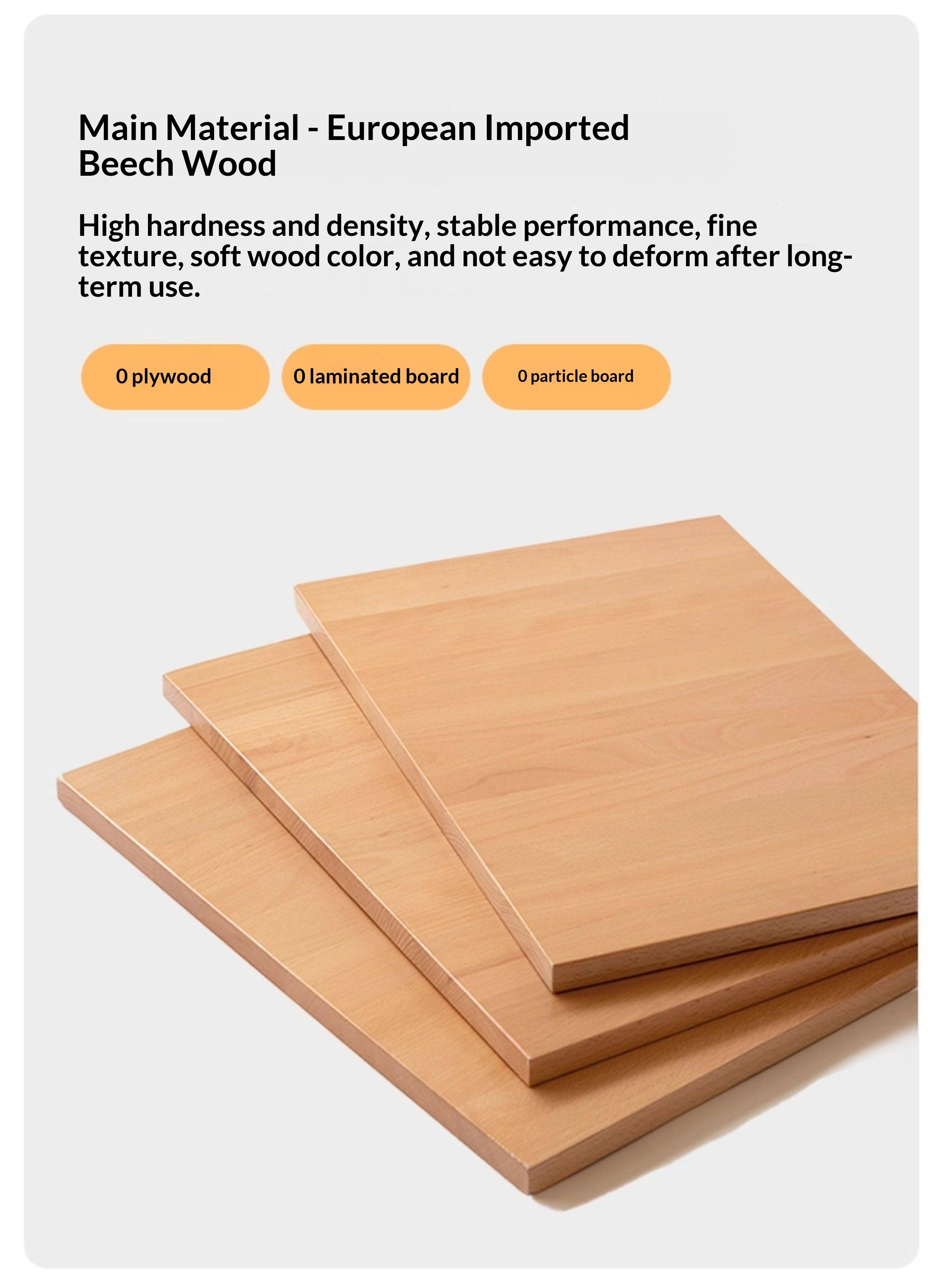 Beech Solid Wood Modern Minimalist Floating Platform Bed — Headboard-Free