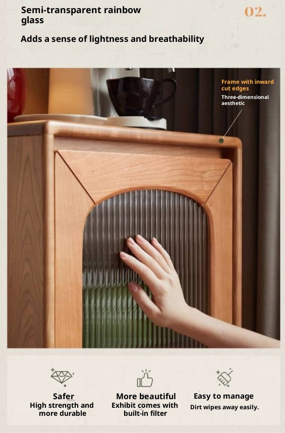 Cherry Solid Wood Vintage Style Side Cabinet