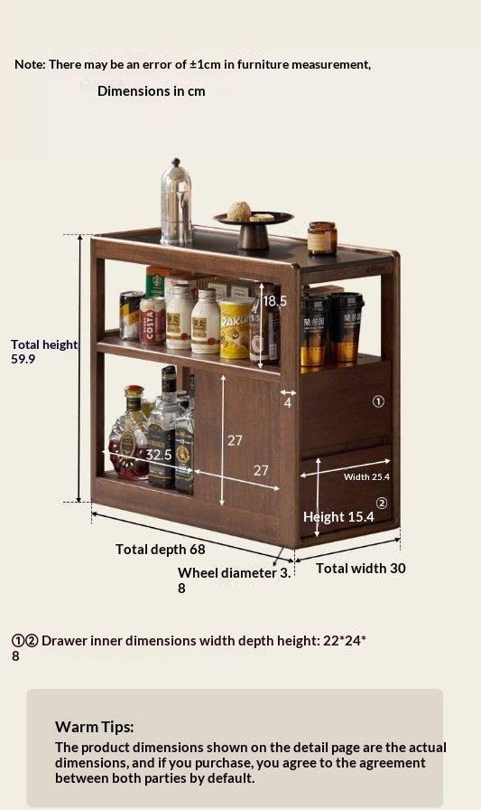 Sandalwood Solid Wood Italian Style Light Luxury Rock Board Side Table