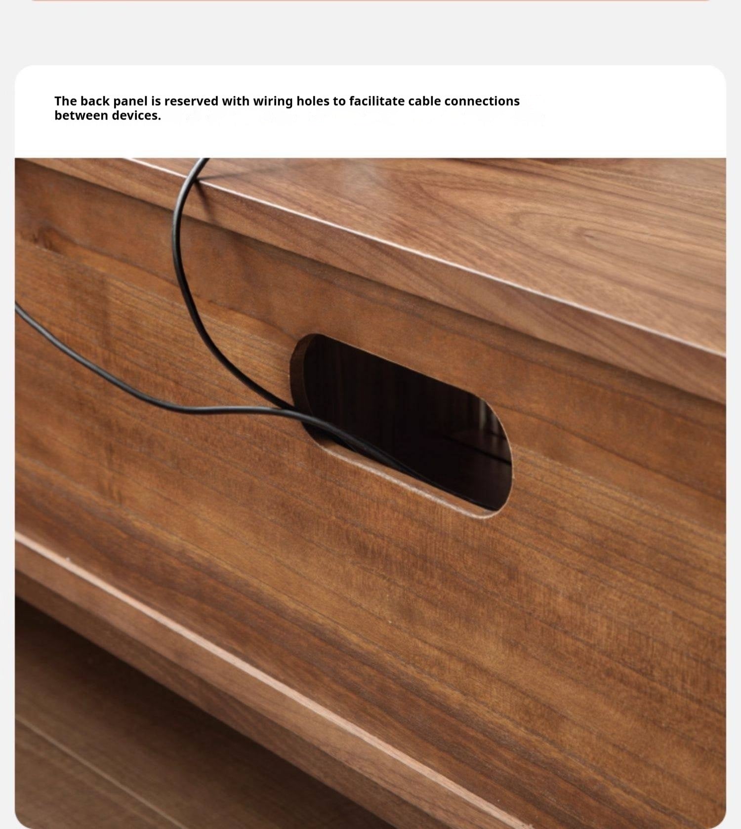 Black Walnut, Rubber, South American walnut Solid Wood Modern TV Cabinet.