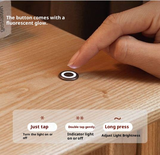 Ash Solid Wood Modern Minimalist Side Cabinet with Light.