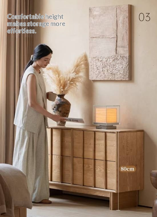 Ash Solid Wood Wabi-sabi Style Four-Drawer Chest