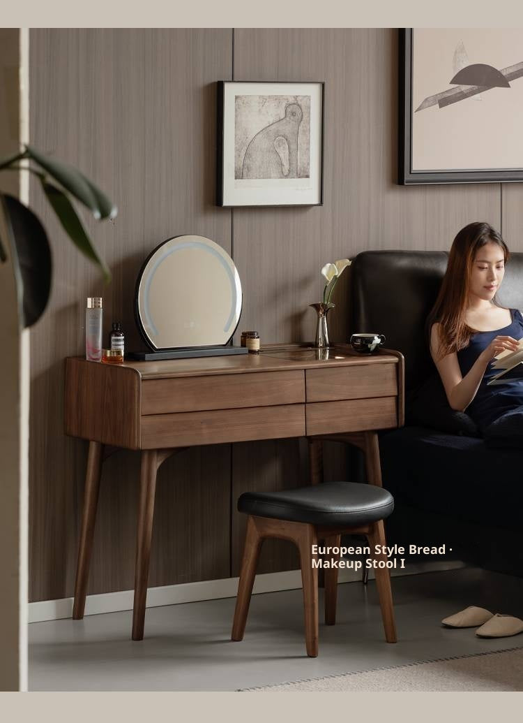 Black Walnut Solid Wood Italian Light Luxury Dressing Table