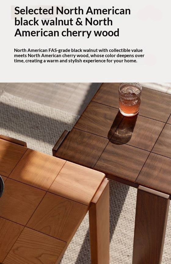 Black Walnut, Cherry Solid Wood Modern Square Side Table