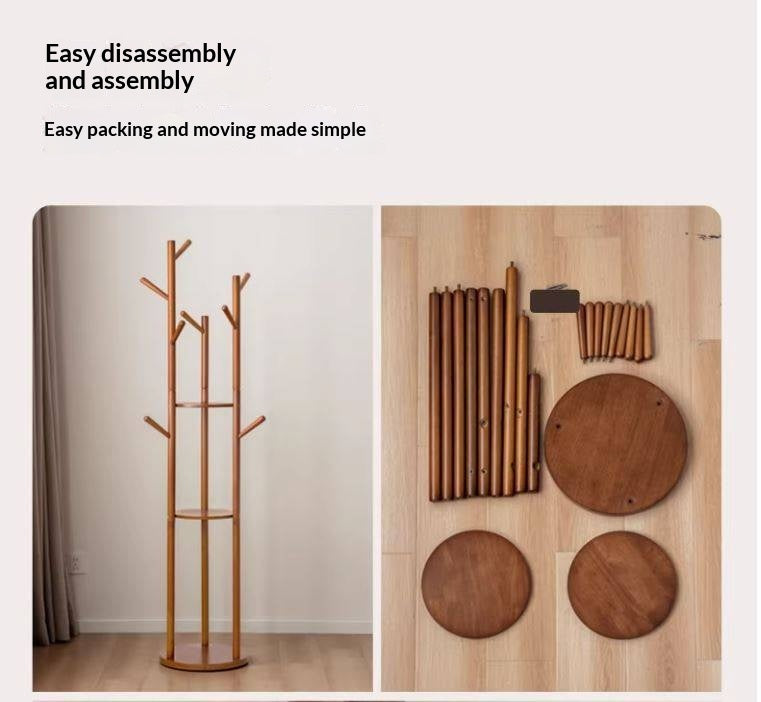 Solid Rubberwood Modern Minimalist Clothes Rack