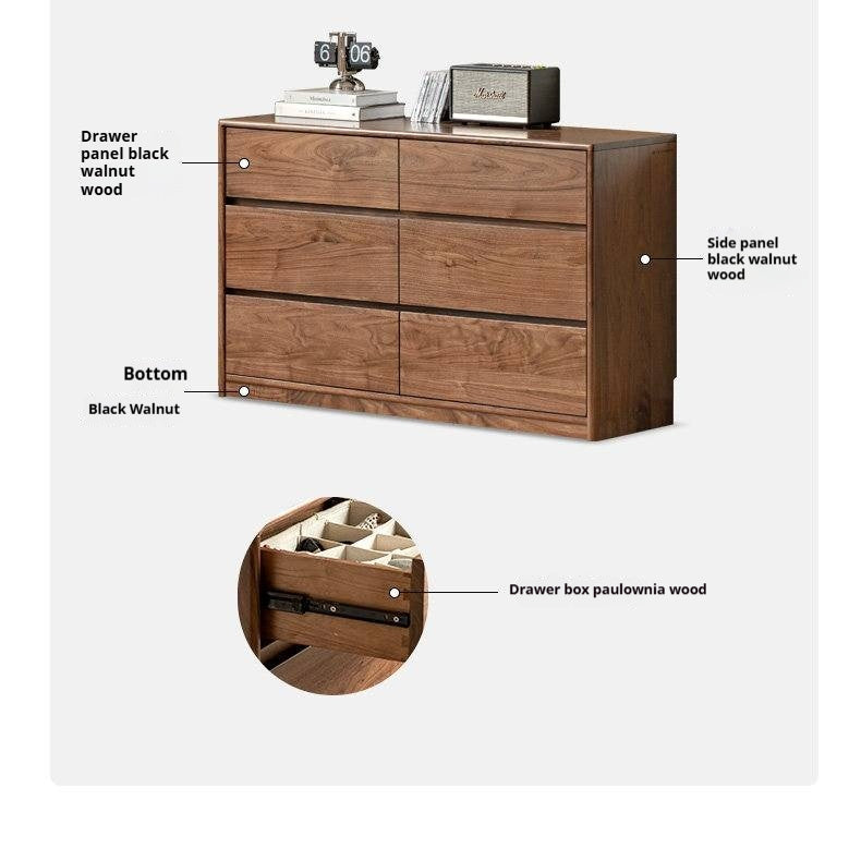 Black Walnut, South American Walnut Solid Wood chest of drawers