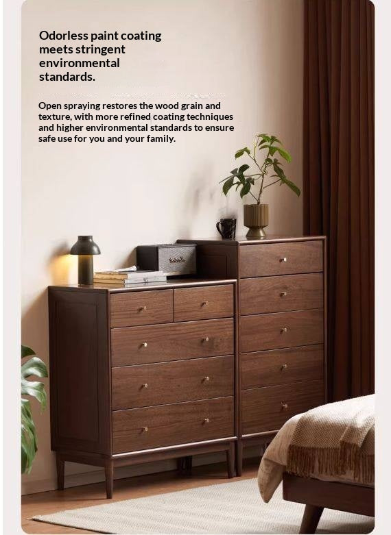 Red Zebrawood Solid Wood Modern Minimalist Chest of Drawers