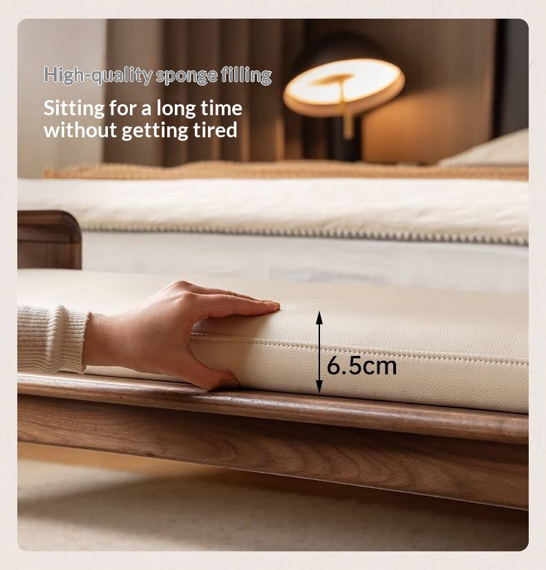 Black Walnut, Oak Solid Wood Soft Packed Bench