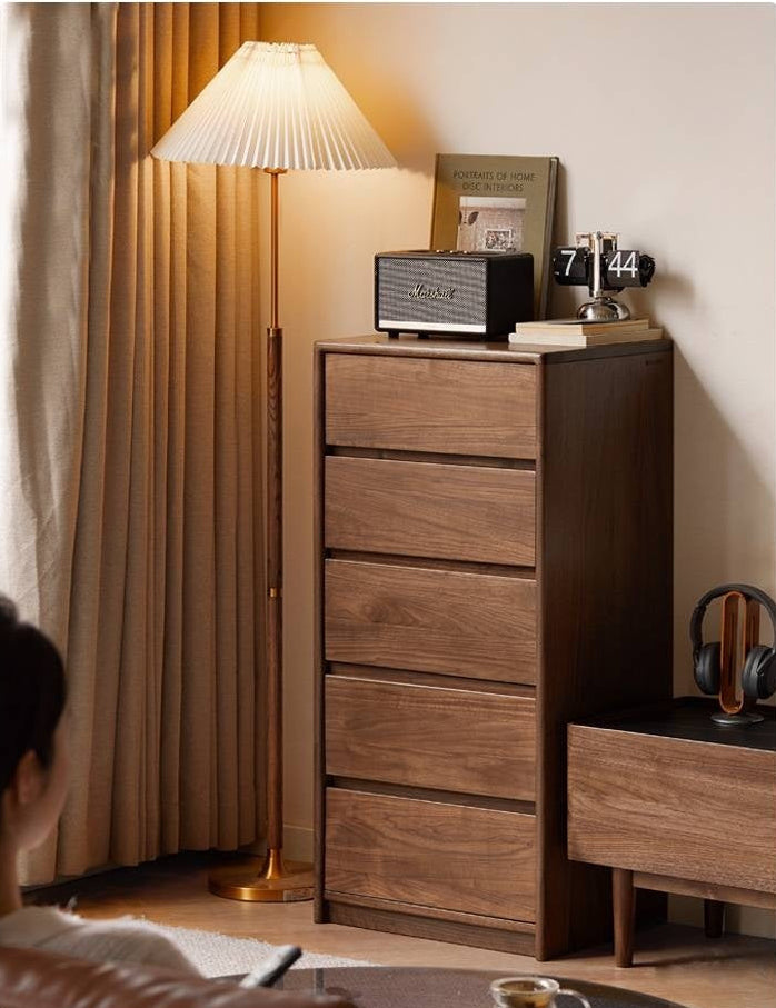 Black Walnut, South American Walnut Solid Wood Six-Drawer Chest