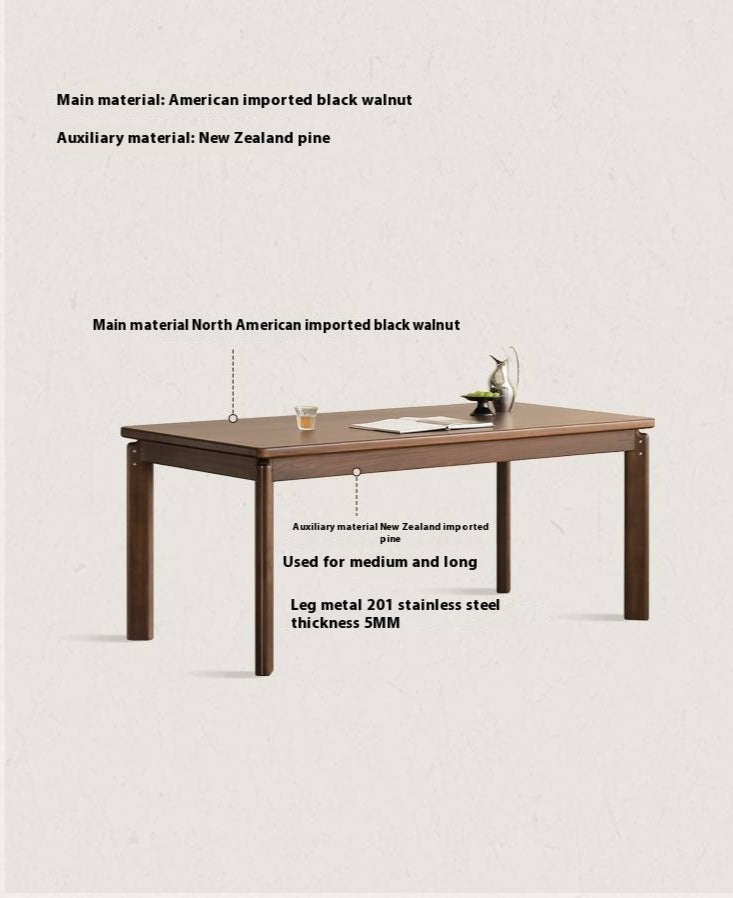 Black Walnut Solid Wood Retro Dining Table