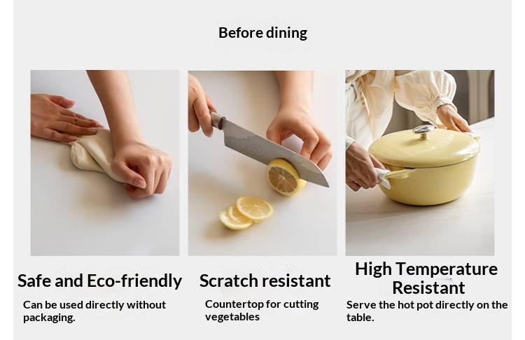 Oak Solid Wood Slate Luxury Dining Table