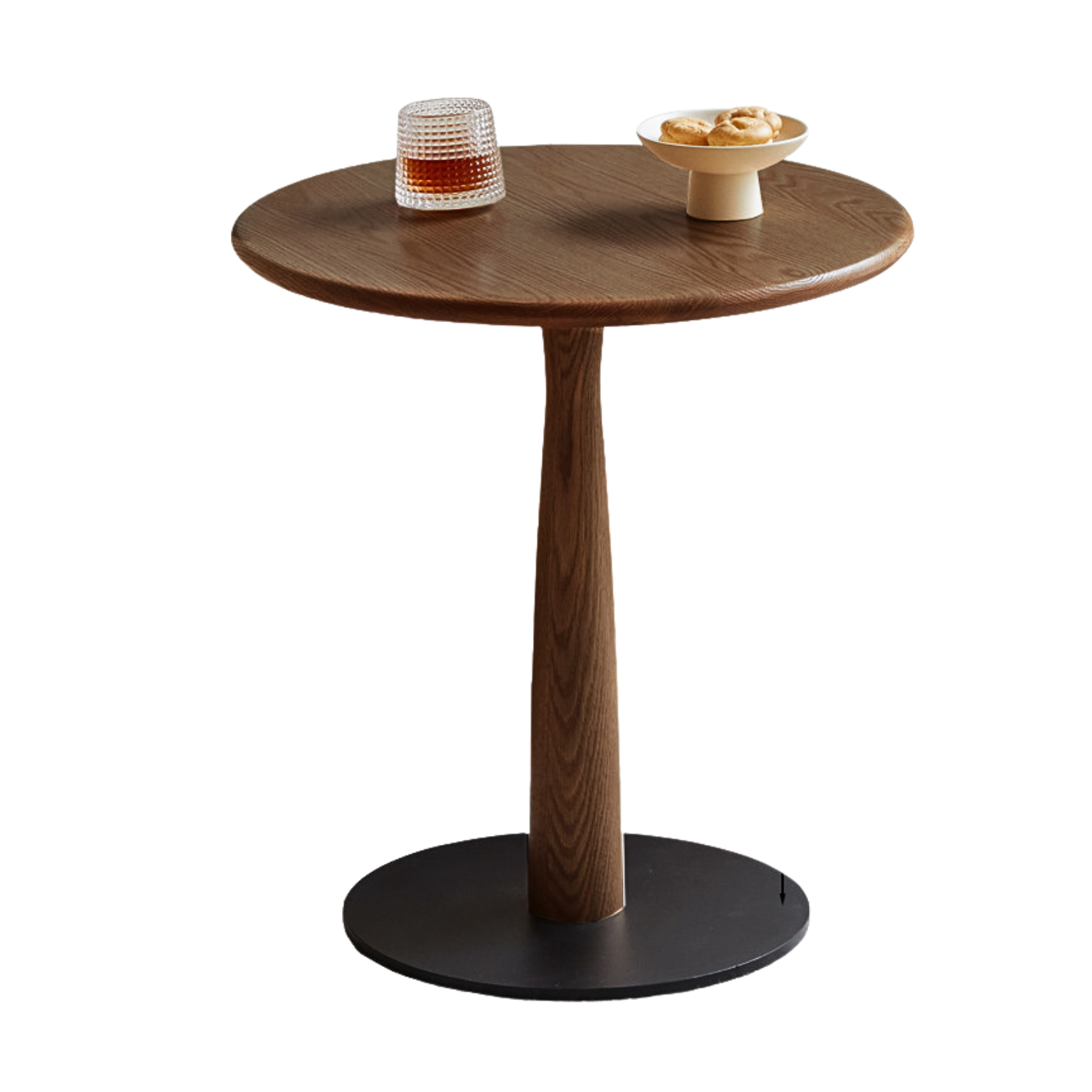 Oak, Black walnut, Cherry Solid Wood Round Side Table Modern