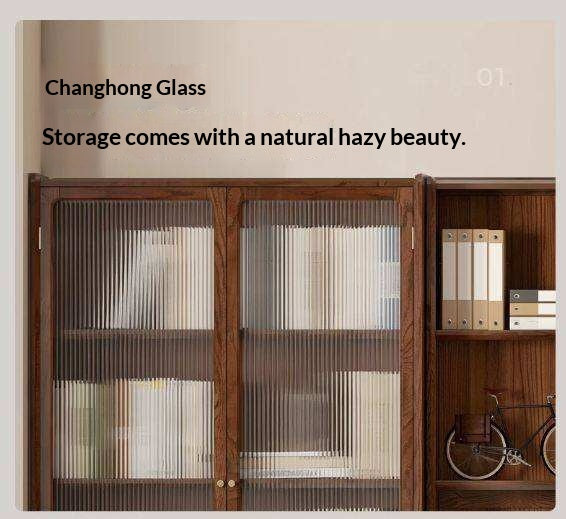 Oak Solid Wood Corner Floor-Standing Free Combination Bookshelf