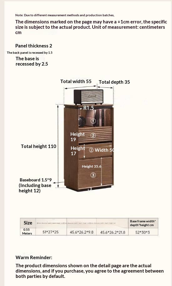 Black Walnut, Ash, Oak Solid Wood Tall Side Cabinet with Louvered Sliding Door and LED Lighting