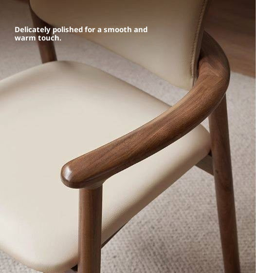 Black Walnut Solid Wood Dining Chair with Backrest