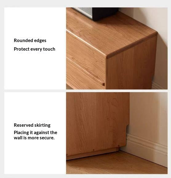 Cherry Solid Wood Modern Simple Floor TV Stand